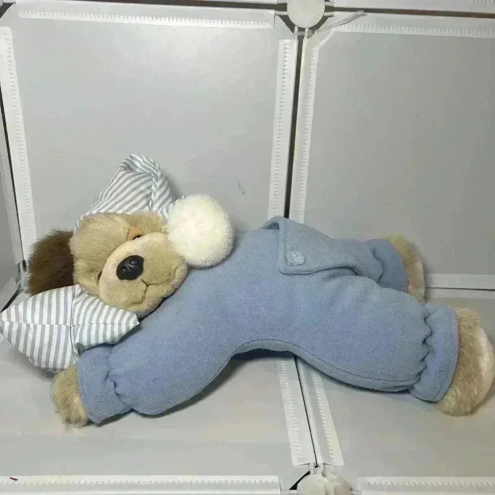 Vintage KentTex Pillow Plush Bear Bedtime Prayer Talking Now i Lay Me 16" Rare
